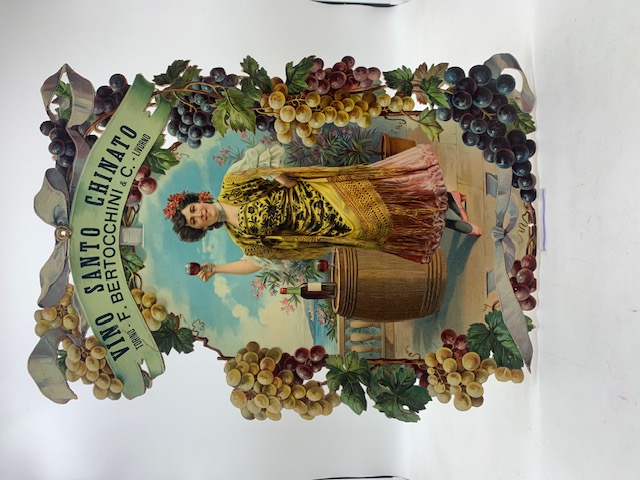 Vino santo chinato F. Bertocchini & C. Torino Livorno. (Cartone pubblicitario)